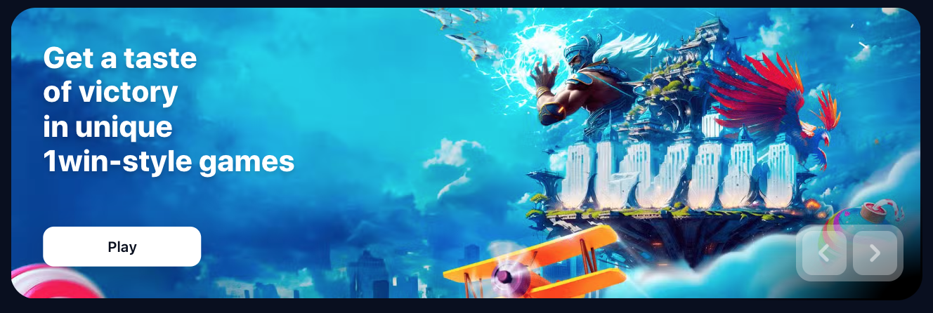 Hlavní stránka kasina 1win zobrazující herní rozhraní